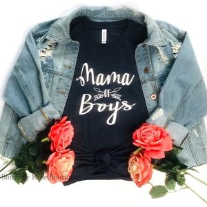Mama Of Boys  | Navy T-Shirt